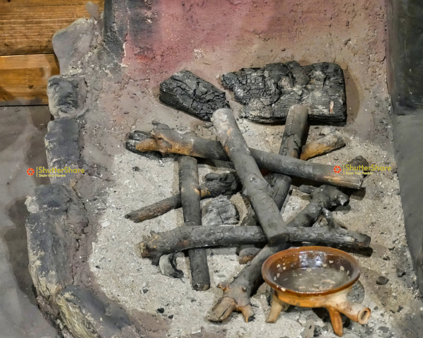 Ancient Fire Pit Display in Brno Museum