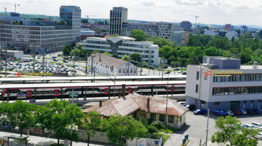 Modern and Historic Architecture with Train - Brno, Czech Republic