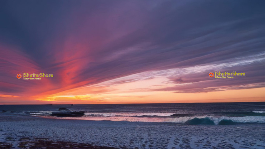 Fiery Sunset Seascape