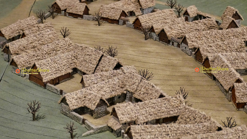 Model of a Historic Village in Brno Museum