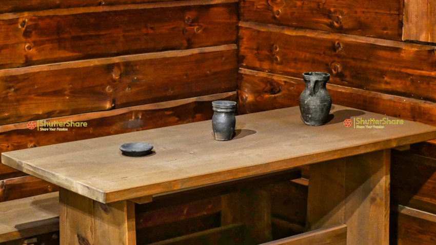 Rustic Pottery Display in Brno Museum