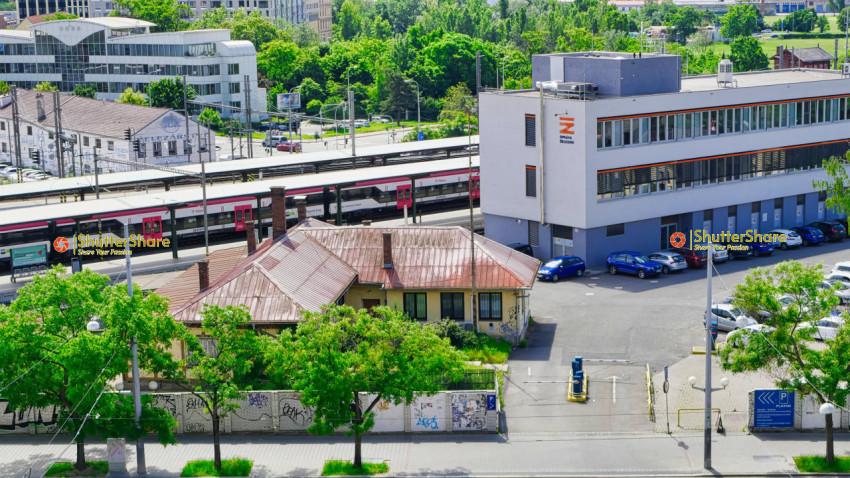 Urban Landscape with Train Station and Offices - Brno, Czech Republic