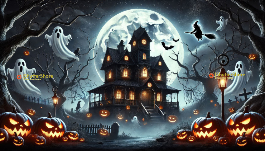 Haunted House on Halloween Night