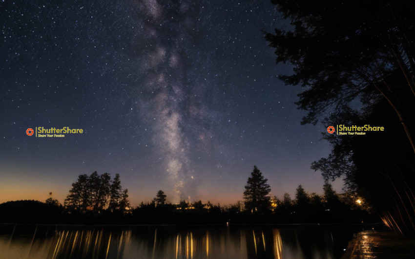 Inky Depths: A Starry Night at the Lake