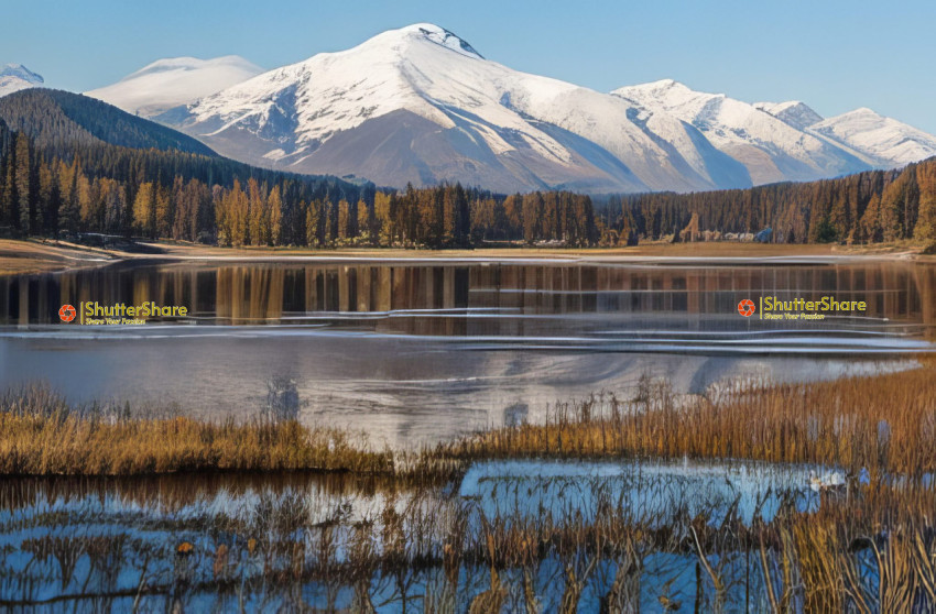 Serene Mountain Lake in Autumn