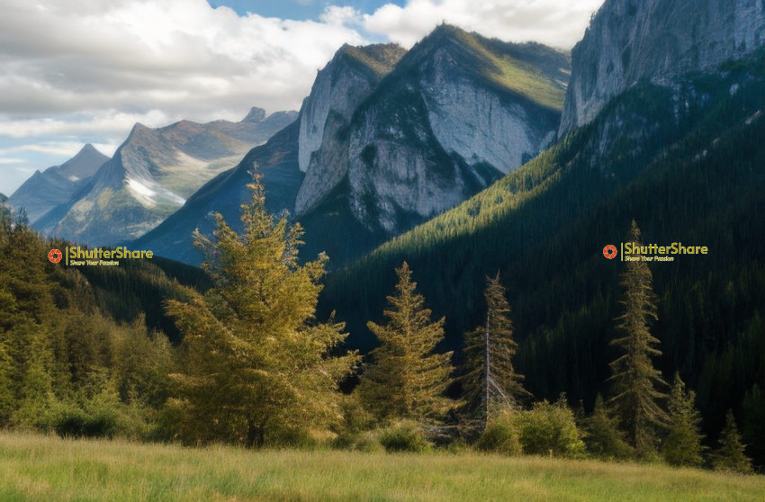 Verdant Valley Framed by Majestic Peaks