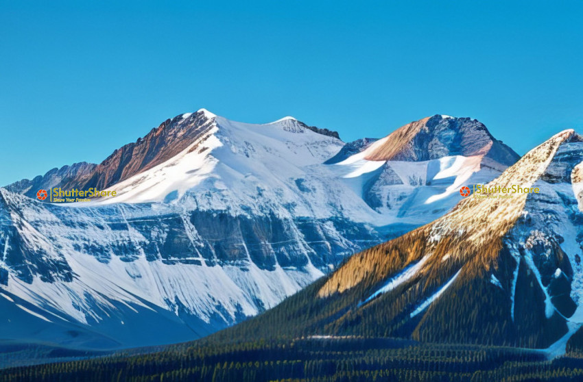 Snow-Capped Peaks Against a Sapphire Sky