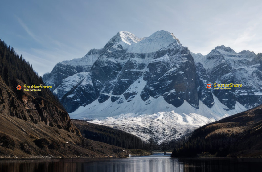 Majestic Mountain Peak Reflected in Still Waters