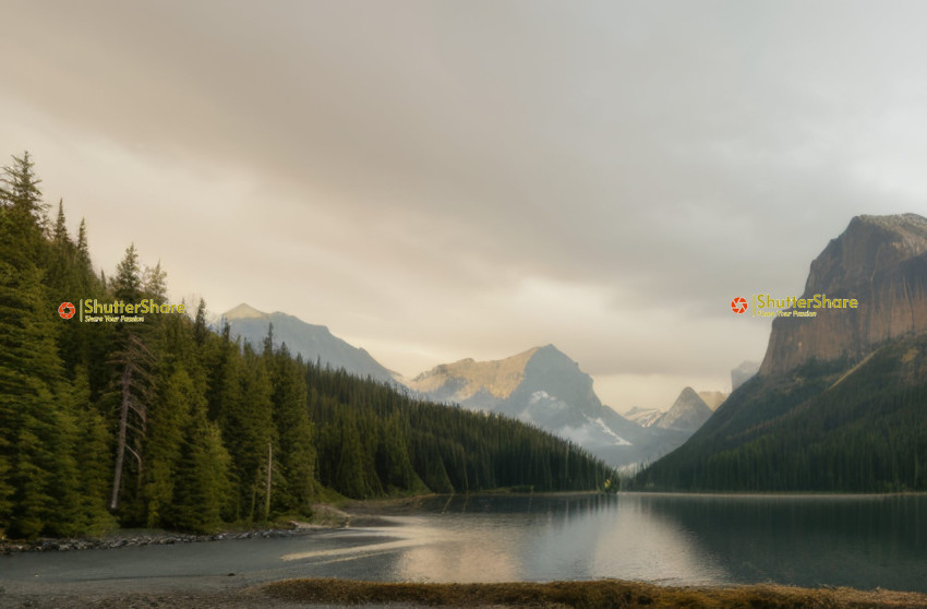 Serene Mountain Lake at Twilight