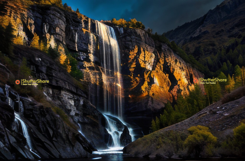 Golden Hour Waterfall