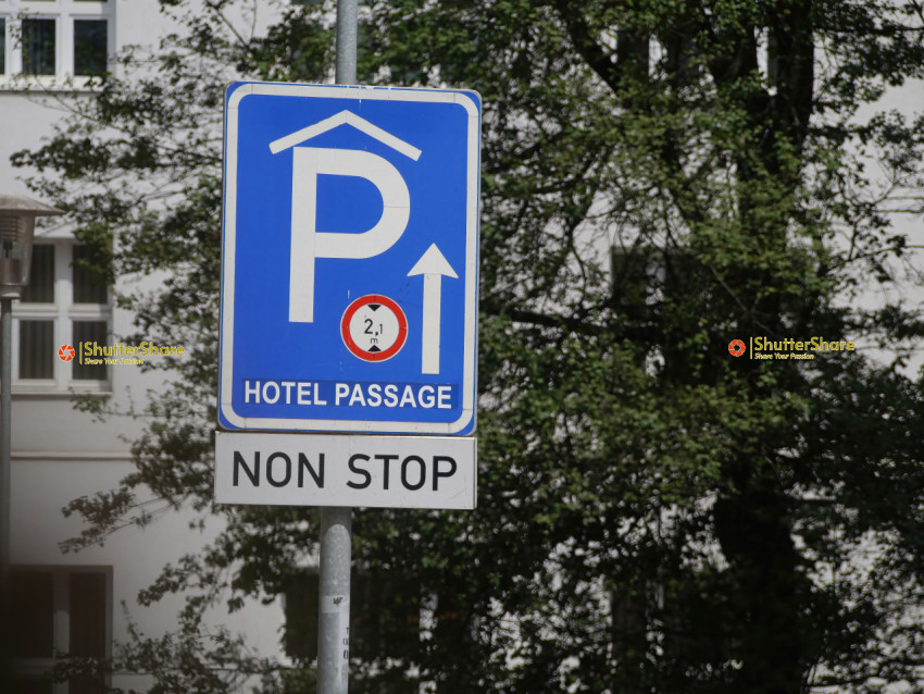 Hotel Passage Parking Sign