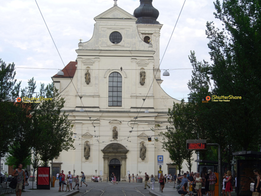 Historic Church With Busy Urban Setting