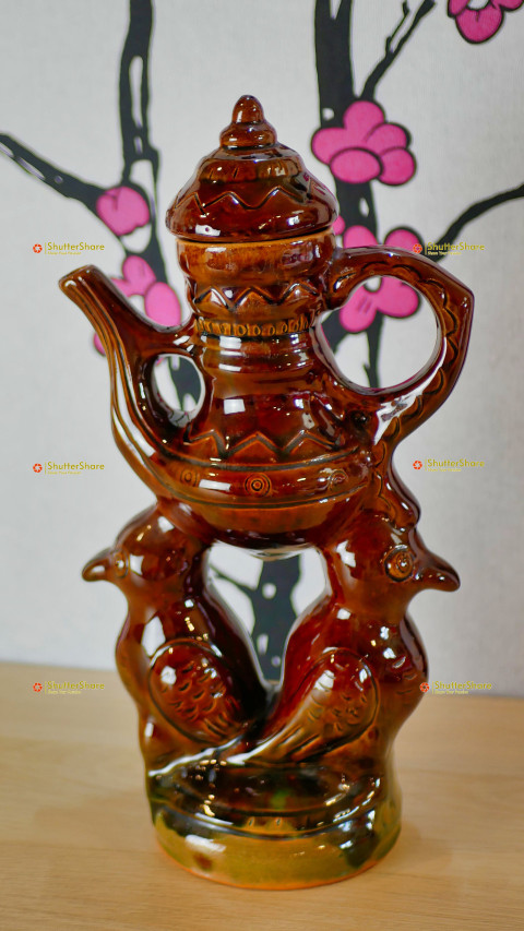 Ornate Vintage Teapot with Bird Figures