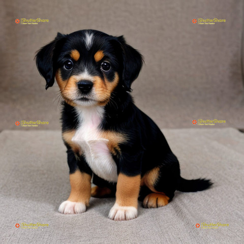 Adorable Puppy on a Chair