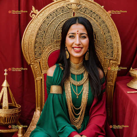 Woman Celebrating Feast of the Throne in Morocco