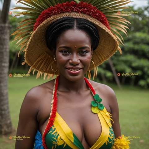 Woman Celebrating Independence Day in Vanuatu