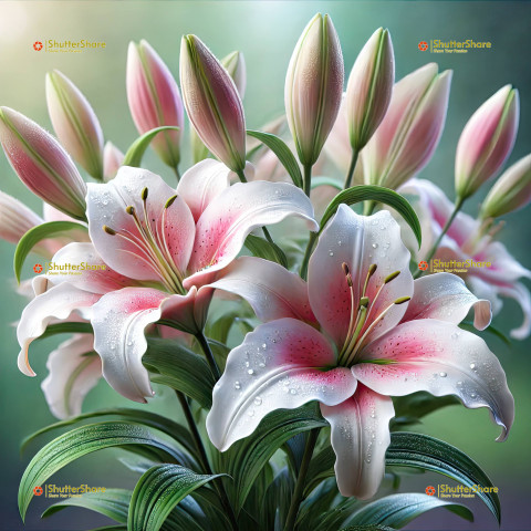 Elegant Lilies in Full Bloom