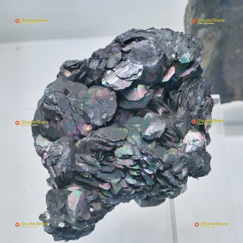 Iridescent Mineral Display in Brno Museum